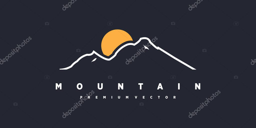 Mountain logo design vector with modern concept