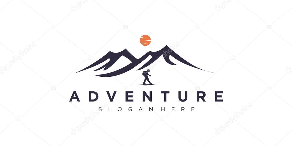 Mountain logo design vector with modern concept