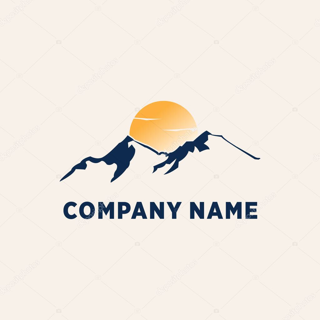 Vector set of mountain logo vector design with modern idea