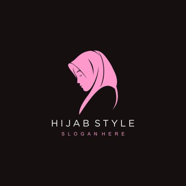 Eşsiz güzellik konsepti logo tasarımı premium vektörü olan vektör tesettür vektörü