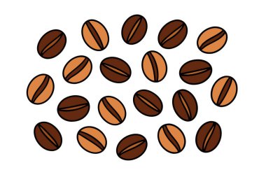 Kahve çekirdekleri tasviri, kafeler, logolar, ambalajlar ve dekorasyon için ideal. Tasarım projelerinize bu çok yönlü grafikle bir miktar aromatik cazibe ekleyin.