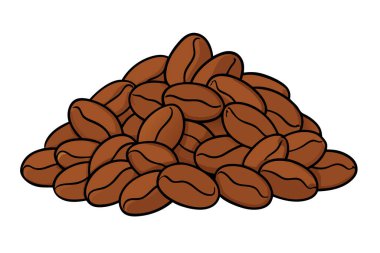 Kahve çekirdekleri tasviri, kafeler, logolar, ambalajlar ve dekorasyon için ideal. Tasarım projelerinize bu çok yönlü grafikle bir miktar aromatik cazibe ekleyin.