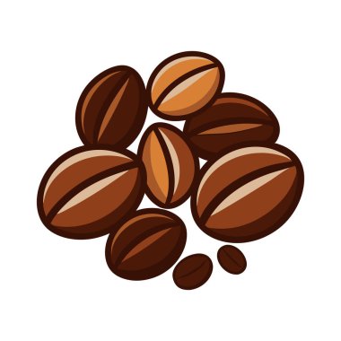 Kahve çekirdekleri tasviri, kafeler, logolar, ambalajlar ve dekorasyon için ideal. Tasarım projelerinize bu çok yönlü grafikle bir miktar aromatik cazibe ekleyin.