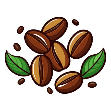 Kahve çekirdekleri tasviri, kafeler, logolar, ambalajlar ve dekorasyon için ideal. Tasarım projelerinize bu çok yönlü grafikle bir miktar aromatik cazibe ekleyin.