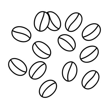 Kahve çekirdekleri tasviri, kafeler, logolar, ambalajlar ve dekorasyon için ideal. Tasarım projelerinize bu çok yönlü grafikle bir miktar aromatik cazibe ekleyin.