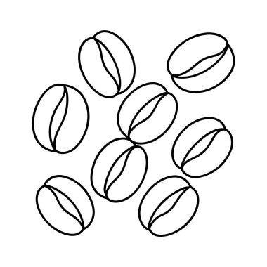 Kahve çekirdekleri tasviri, kafeler, logolar, ambalajlar ve dekorasyon için ideal. Tasarım projelerinize bu çok yönlü grafikle bir miktar aromatik cazibe ekleyin.