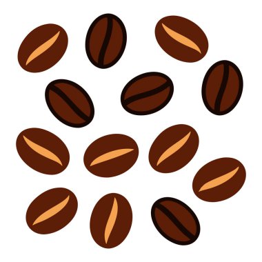 Kahve çekirdekleri tasviri, kafeler, logolar, ambalajlar ve dekorasyon için ideal. Tasarım projelerinize bu çok yönlü grafikle bir miktar aromatik cazibe ekleyin.