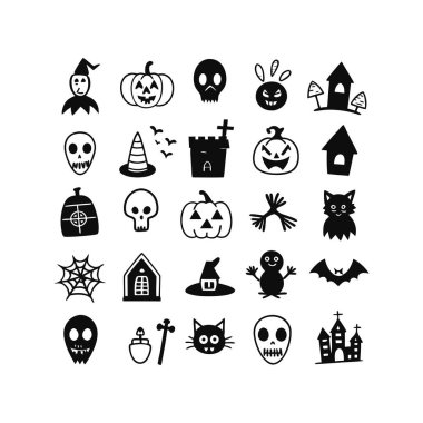 Siluet Cadılar Bayramı El Yazması Simge Tanımlama