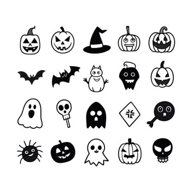 Siluet Cadılar Bayramı El Yazması Simge Tanımlama