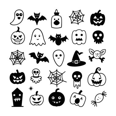 Siluet Cadılar Bayramı El Yazması Simge Tanımlama