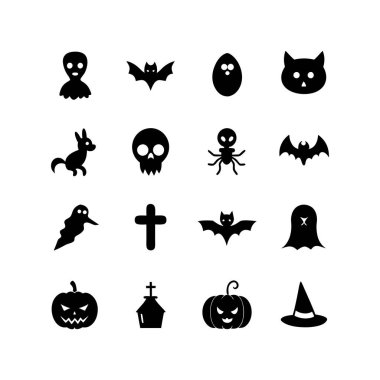 Siluet Cadılar Bayramı El Yazması Simge Tanımlama.