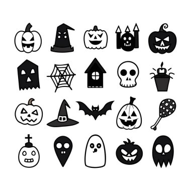 Siluet Cadılar Bayramı El Yazması Simge Tanımlama.