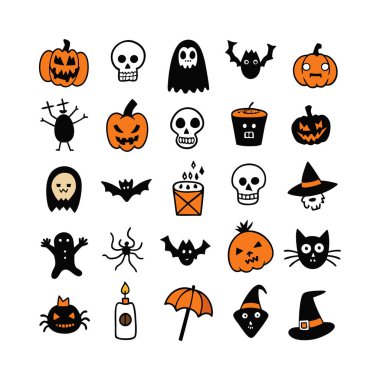 Siluet Cadılar Bayramı El Yazması Simge Tanımlama.