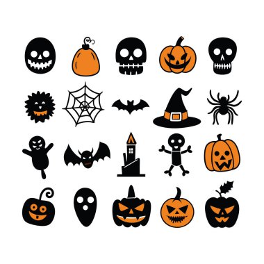 Siluet Cadılar Bayramı El Yazması Simge Tanımlama.