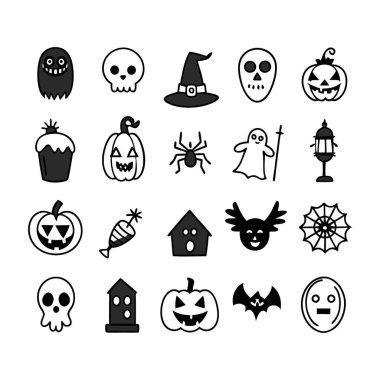 Siluet Cadılar Bayramı El Yazması Simge Tanımlama.