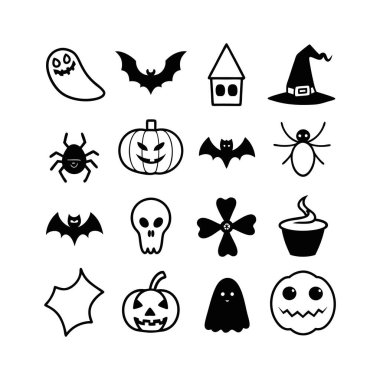 Siluet Cadılar Bayramı El Yazması Simge Tanımlama.