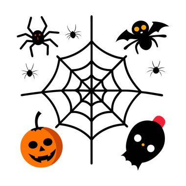 Ürkütücü örümcek ağları, Cadılar Bayramı elementleri vektör çizimi, tasarımlarınıza ürkütücü bir dokunuş eklemek için mükemmel. Dekorasyon, davetiye ve parti dekorasyonu için ideal.
