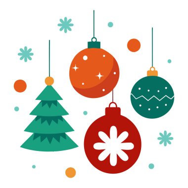 Süslü süslemeleri olan zarif Mutlu Noeller beyaz kart vektörü. Tebrik kartları, tatil davetiyeleri ve şenlikli tasarımlar için mükemmel. Kutlamana şık bir dokunuş ekle..