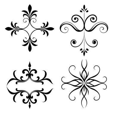 Vintage dekor elementleri illüstrasyon vektör