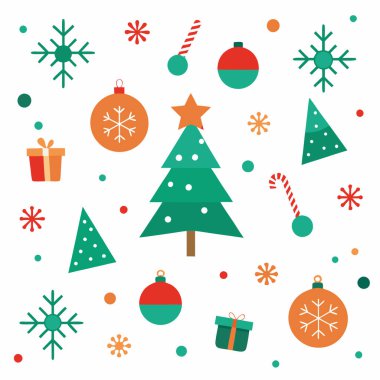 Sezonu, bayram dekorasyonu, ambalajı ve yaratıcı projeler için mükemmel tasarımların yer aldığı Mutlu Noeller vektör çizimi ile kutlayalım..