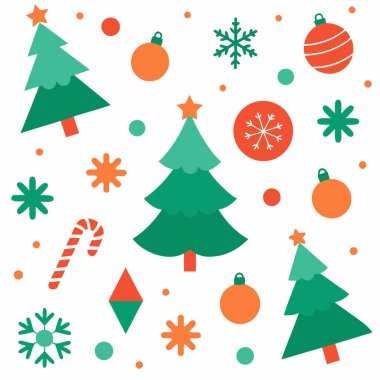 Sezonu, bayram dekorasyonu, ambalajı ve yaratıcı projeler için mükemmel tasarımların yer aldığı Mutlu Noeller vektör çizimi ile kutlayalım..