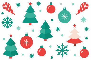 Sezonu, bayram dekorasyonu, ambalajı ve yaratıcı projeler için mükemmel tasarımların yer aldığı Mutlu Noeller vektör çizimi ile kutlayalım..