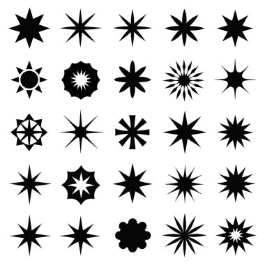 Noel Teması: Kara Yıldız Patlaması Simgesi Vektör İllüstrasyonu