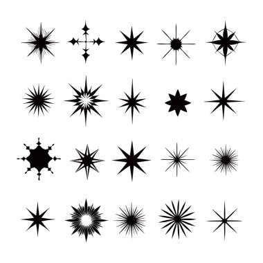 Noel Teması: Kara Yıldız Patlaması Simgesi Vektör İllüstrasyonu