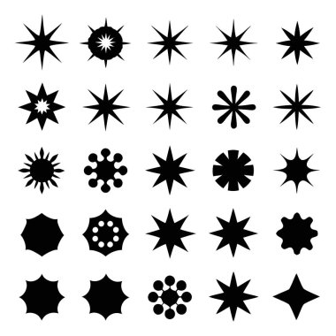 Noel Teması: Kara Yıldız Patlaması Simgesi Vektör İllüstrasyonu