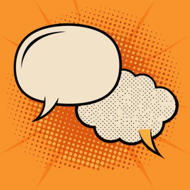 Tasarımlara, çizgi romanlara, posterlere ve yaratıcı projelere eğlenceli ve klasik bir dokunuş eklemek için mükemmel olan Retro sözcük baloncukları ve komik şekiller vektör ilülasyonu.