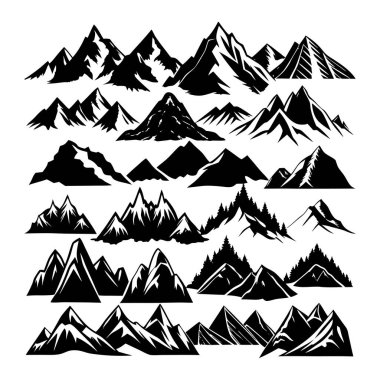 Farklı Dağ Vektörü illüstrasyonuyla doğanın güzelliğini keşfedin, açık hava temalı tasarımlar, logolar ve macerayla ilgili projeler için mükemmel. Doğa aşıkları ve seyahat meraklıları için ideal..