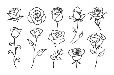 Bu zarif siyah beyaz çiçek çizgisi sanat vektörü tasarımlarınıza klasik bir güzellik katmak için mükemmeldir. Logolar, dövmeler, davetiyeler ve diğer yaratıcı projeler için ideal..
