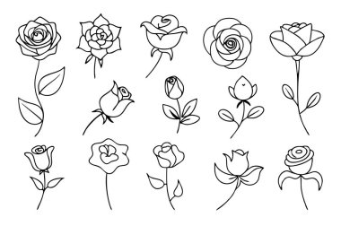 Bu zarif siyah beyaz çiçek çizgisi sanat vektörü tasarımlarınıza klasik bir güzellik katmak için mükemmeldir. Logolar, dövmeler, davetiyeler ve diğer yaratıcı projeler için ideal..