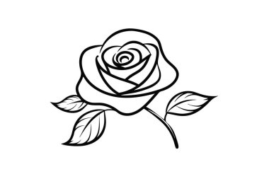 Bu zarif siyah beyaz çiçek çizgisi sanat vektörü tasarımlarınıza klasik bir güzellik katmak için mükemmeldir. Logolar, dövmeler, davetiyeler ve diğer yaratıcı projeler için ideal..