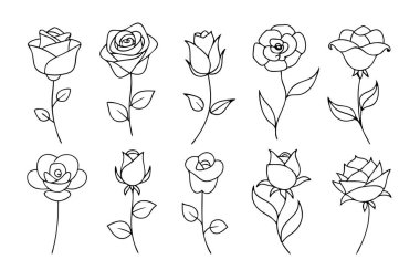 Bu zarif siyah beyaz çiçek çizgisi sanat vektörü tasarımlarınıza klasik bir güzellik katmak için mükemmeldir. Logolar, dövmeler, davetiyeler ve diğer yaratıcı projeler için ideal..