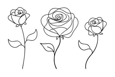 Bu zarif siyah beyaz çiçek çizgisi sanat vektörü tasarımlarınıza klasik bir güzellik katmak için mükemmeldir. Logolar, dövmeler, davetiyeler ve diğer yaratıcı projeler için ideal..