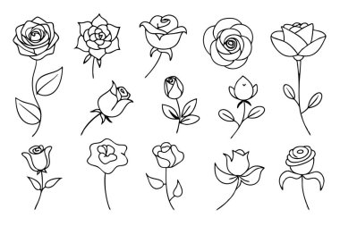 Bu zarif siyah beyaz çiçek çizgisi sanat vektörü tasarımlarınıza klasik bir güzellik katmak için mükemmeldir. Logolar, dövmeler, davetiyeler ve diğer yaratıcı projeler için ideal..