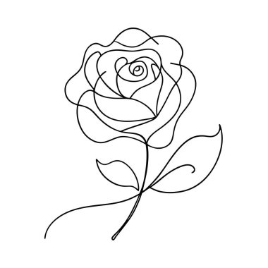 Bu zarif siyah beyaz çiçek çizgisi sanat vektörü tasarımlarınıza klasik bir güzellik katmak için mükemmeldir. Logolar, dövmeler, davetiyeler ve diğer yaratıcı projeler için ideal..