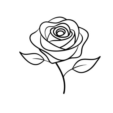 Bu zarif siyah beyaz çiçek çizgisi sanat vektörü tasarımlarınıza klasik bir güzellik katmak için mükemmeldir. Logolar, dövmeler, davetiyeler ve diğer yaratıcı projeler için ideal..