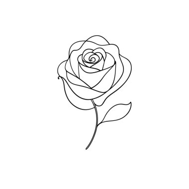 Bu zarif siyah beyaz çiçek çizgisi sanat vektörü tasarımlarınıza klasik bir güzellik katmak için mükemmeldir. Logolar, dövmeler, davetiyeler ve diğer yaratıcı projeler için ideal..