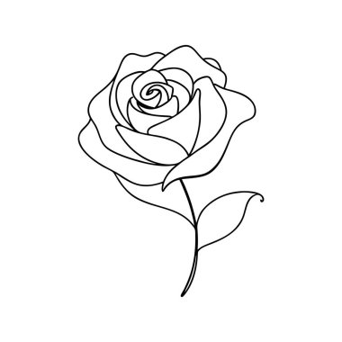 Bu zarif siyah beyaz çiçek çizgisi sanat vektörü tasarımlarınıza klasik bir güzellik katmak için mükemmeldir. Logolar, dövmeler, davetiyeler ve diğer yaratıcı projeler için ideal..