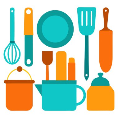 Mutfak aletlerinin kapsamlı bir koleksiyonu silüet vektörleri, mutfak temalı projeler için mükemmel. Yüksek kaliteli tasarımlar arasında yemek pişirme ve mutfak dekorasyonu için gerekli mutfak gereçleri ve gereçleri bulunmaktadır..