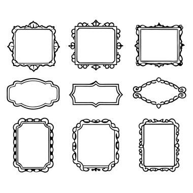 Bu klasik dikdörtgen çerçeve vektör seti zarif ve karmaşık sınırları içerir, davetiyelere, sertifikalara ve dekoratif projelere zamansız gelişmişlik katmak için mükemmeldir.