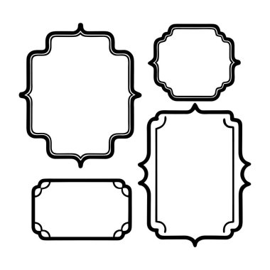 Bu klasik dikdörtgen çerçeve vektör seti zarif ve karmaşık sınırları içerir, davetiyelere, sertifikalara ve dekoratif projelere zamansız gelişmişlik katmak için mükemmeldir.