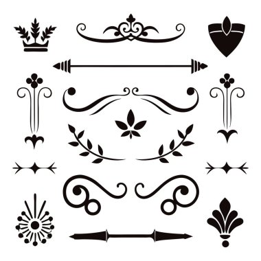 Bu 20 Roma tarzı kaligrafik tasarım elemanı, sayfa dekoruna, davetiyelerine veya klasik temalı projelere zarafet eklemek için mükemmel olan dekoratif bölme ve başlıkları içerir..