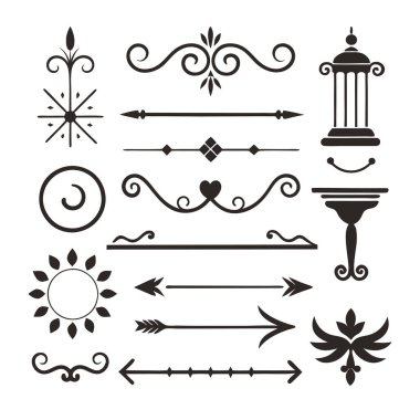 Bu 20 Roma tarzı kaligrafik tasarım elemanı, sayfa dekoruna, davetiyelerine veya klasik temalı projelere zarafet eklemek için mükemmel olan dekoratif bölme ve başlıkları içerir..