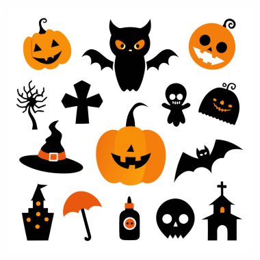 Bu Cadılar Bayramı siluet vektörü cadılar, balkabakları, hayaletler ve yarasalar gibi ürkütücü tasarımlar içeriyor. Parti davetiyeleri, dekorasyonlar ve ürkütücü Cadılar Bayramı temalı projeler için mükemmel..