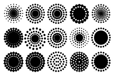 Modern ve retro-temalı grafikler, arka planlar ve dijital sanat projeleri için mükemmel bir yarım tonlu soyut noktalı çember vektör tasarımı. Çok yönlü ve görsel olarak çarpıcı.