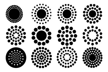 Modern ve retro-temalı grafikler, arka planlar ve dijital sanat projeleri için mükemmel bir yarım tonlu soyut noktalı çember vektör tasarımı. Çok yönlü ve görsel olarak çarpıcı.