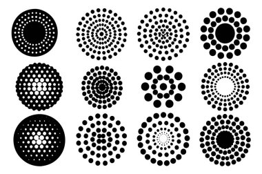 Modern ve retro-temalı grafikler, arka planlar ve dijital sanat projeleri için mükemmel bir yarım tonlu soyut noktalı çember vektör tasarımı. Çok yönlü ve görsel olarak çarpıcı.